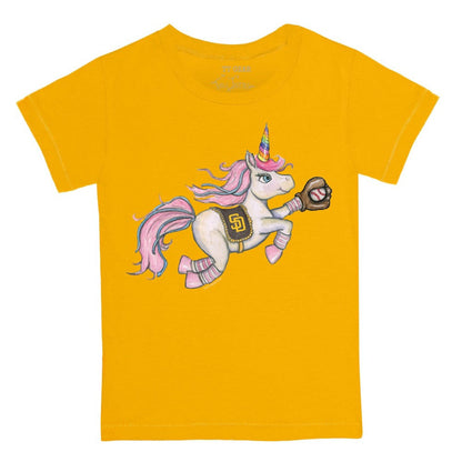 San Diego Padres Tiny Turnip Youth Unicorn T-Shirt - Gold