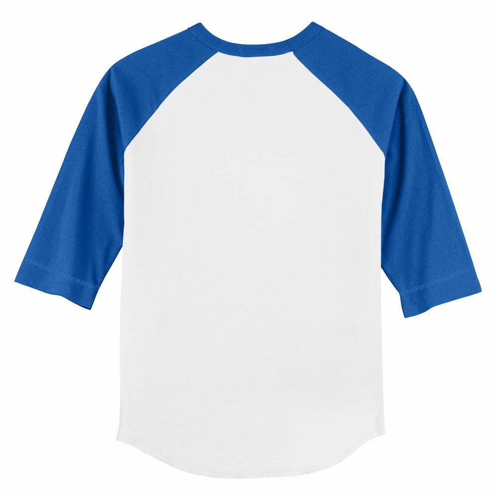 Kansas City Royals Tiny Turnip Youth Unicorn 3/4-Sleeve Raglan T-Shirt - White/Royal