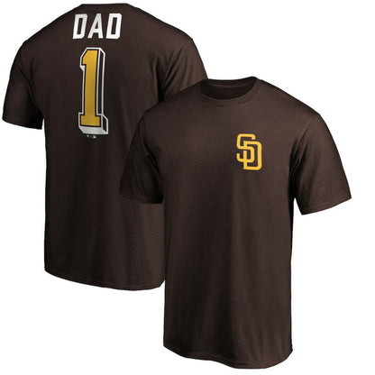 San Diego Padres Number One Dad T-Shirt - Brown