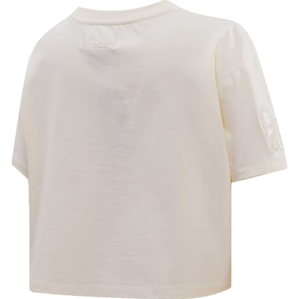 Philadelphia 76ers Pro Standard Women's Neutral Boxy Crop T-Shirt - Cream shop