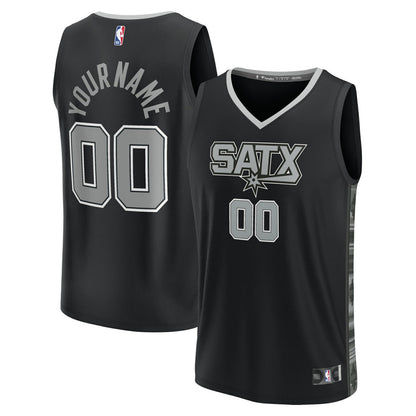 San Antonio Spurs Fast Break Custom Replica Jersey - Black - Statement Edition | Fanatics sale