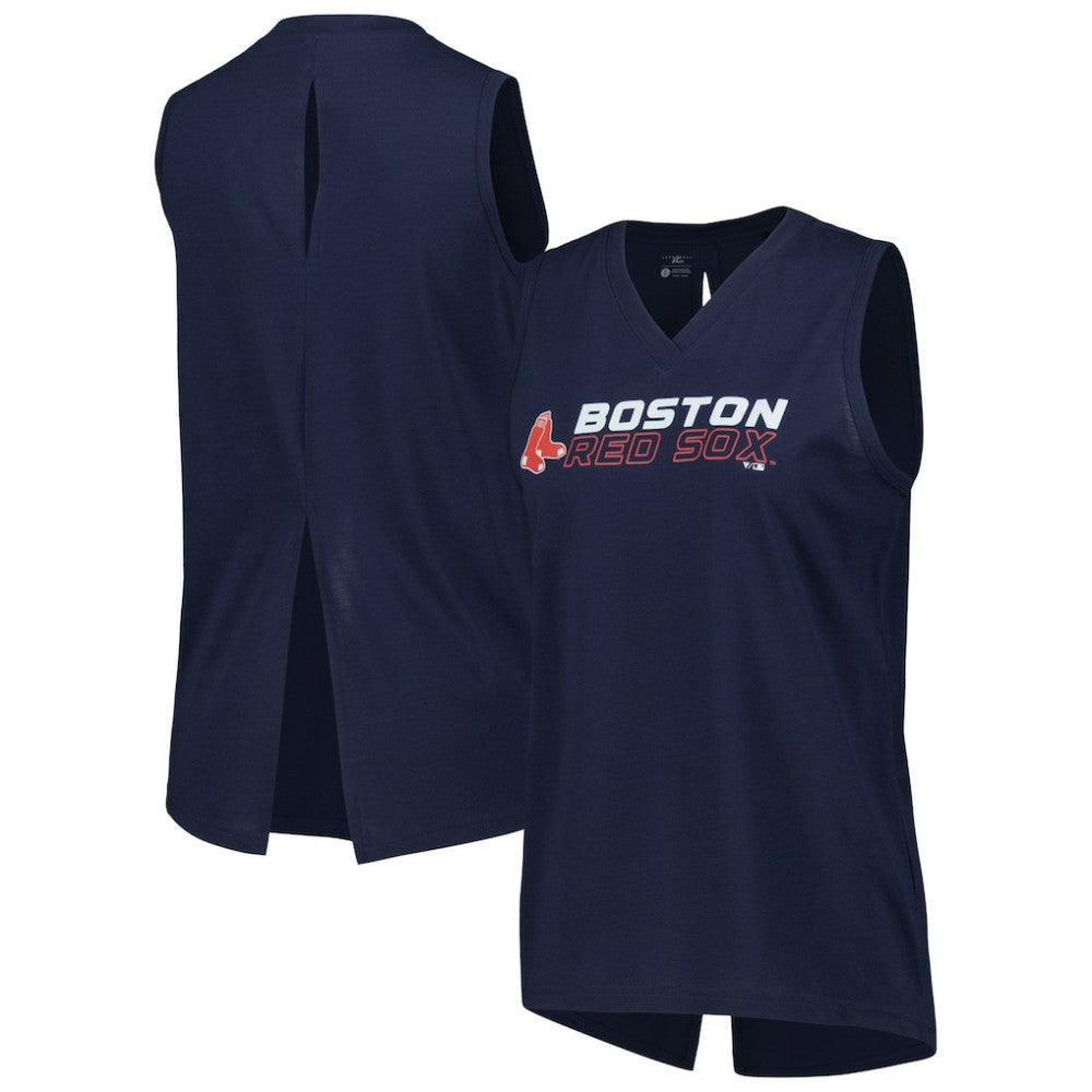 Boston Red Sox Levelwear Women's Paisley Chase V-Neck Tank Top - Navy