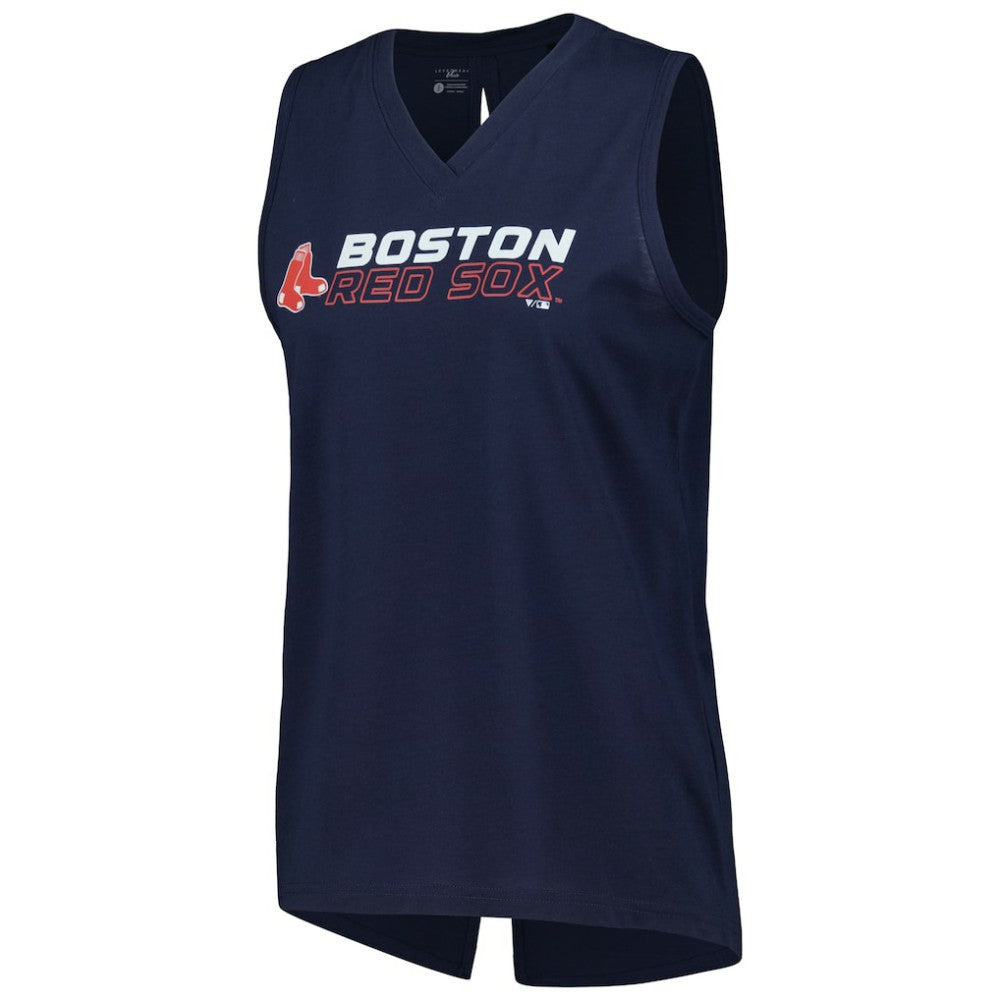 Boston Red Sox Levelwear Women's Paisley Chase V-Neck Tank Top - Navy
