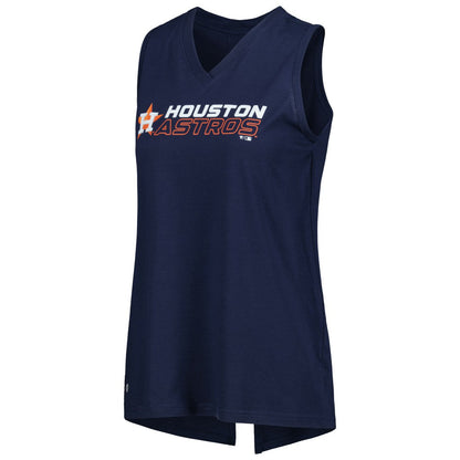 Houston Astros Levelwear Women's Paisley Chase V-Neck Tank Top - Navy