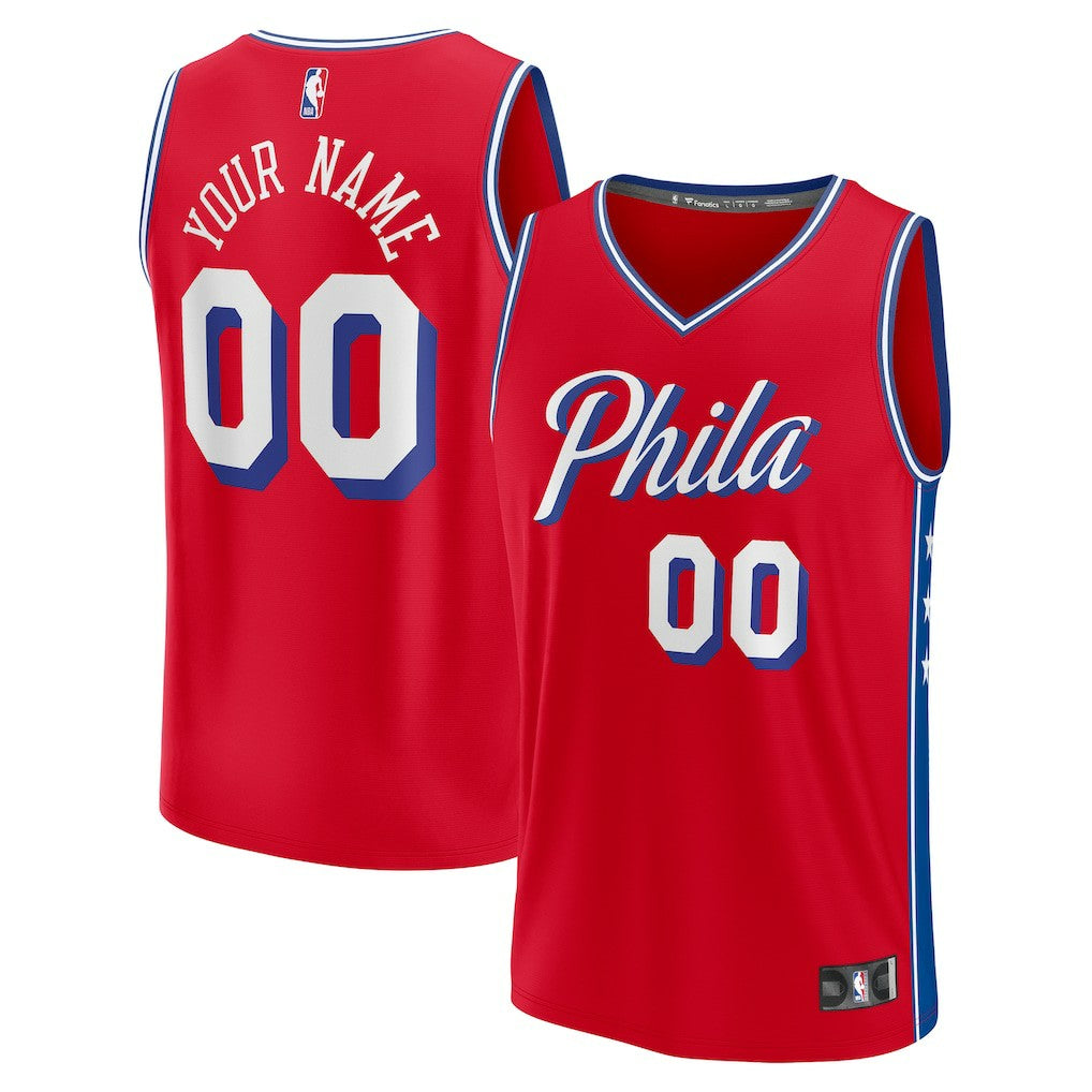 Philadelphia 76ers Youth Fast Break Replica Custom Jersey - Statement Edition - Red | Fanatics sale