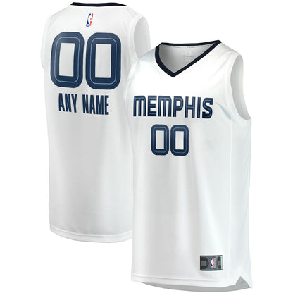 Memphis Grizzlies Fast Break Custom Replica Jersey - Association Edition - White | Fanatics for sale