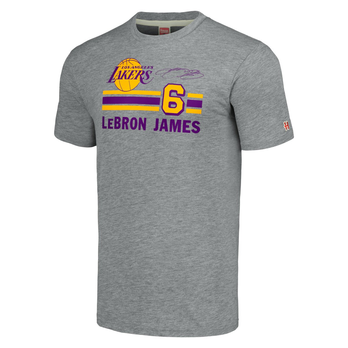 LeBron James Los Angeles Lakers Homage Number Tri-Blend T-Shirt - Gray for sale