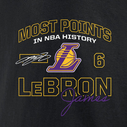 LeBron James Los Angeles Lakers Most Points in NBA History T-Shirt - Black for sale