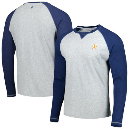 Houston Astros johnnie-O Alsen Raglan Long Sleeve T-Shirt - Navy/Heather Gray