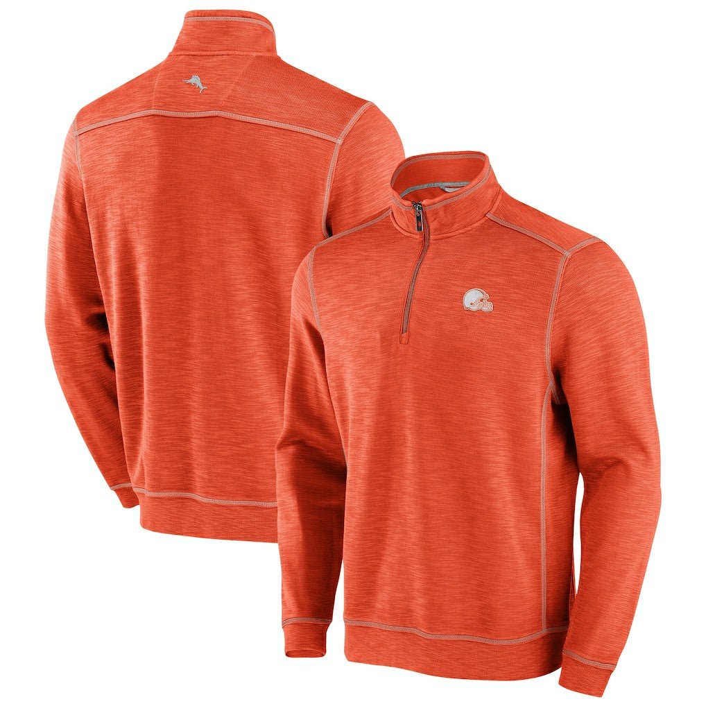 Cleveland Browns Tobago Bay Tri-Blend Half-Zip Sweatshirt - Orange for sale