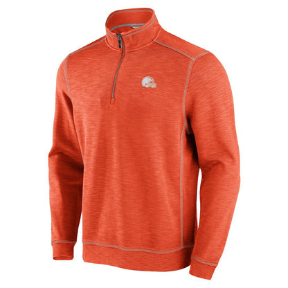 Cleveland Browns Tobago Bay Tri-Blend Half-Zip Sweatshirt - Orange for sale