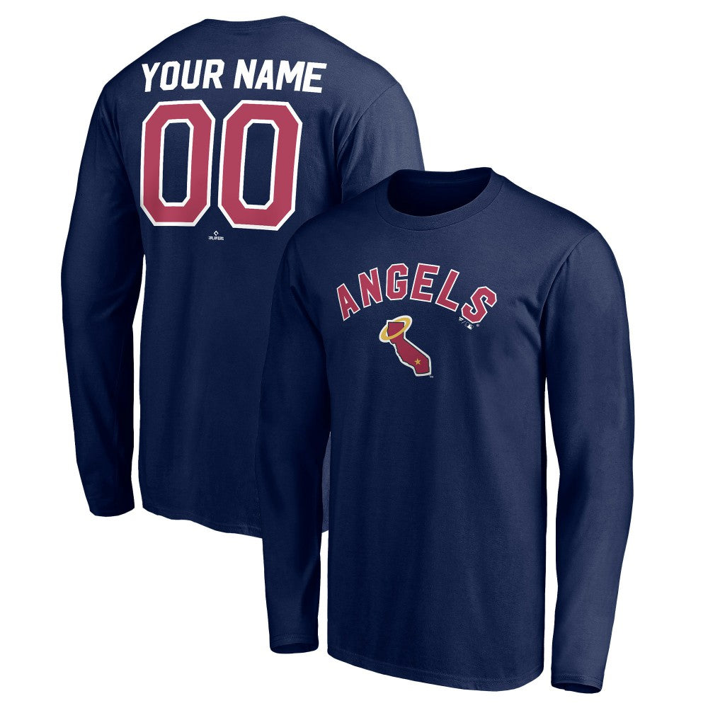California Angels Personalized Cooperstown Collection Winning Streak Long Sleeve T-Shirt - Navy