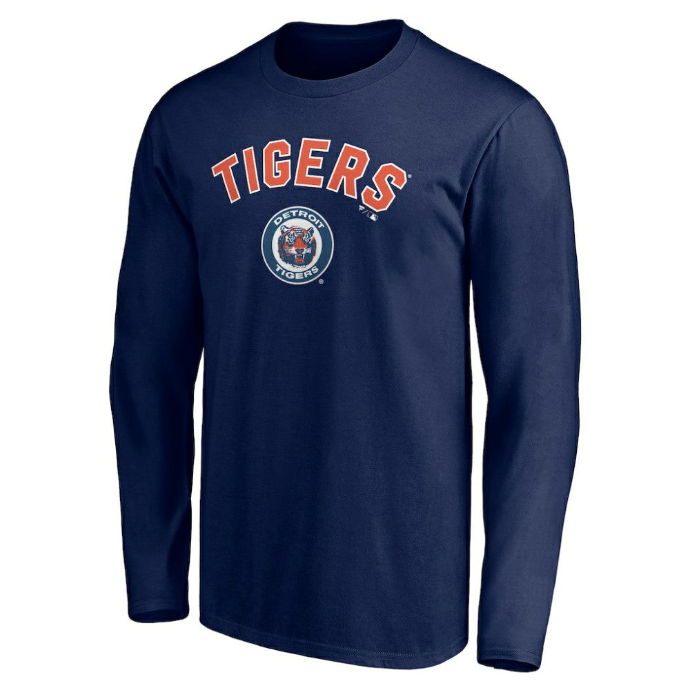Detroit Tigers Personalized Cooperstown Collection Winning Streak Long Sleeve T-Shirt - Navy