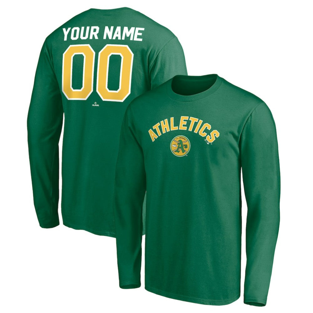 Athletics Personalized Cooperstown Collection Winning Streak Long Sleeve T-Shirt - Green