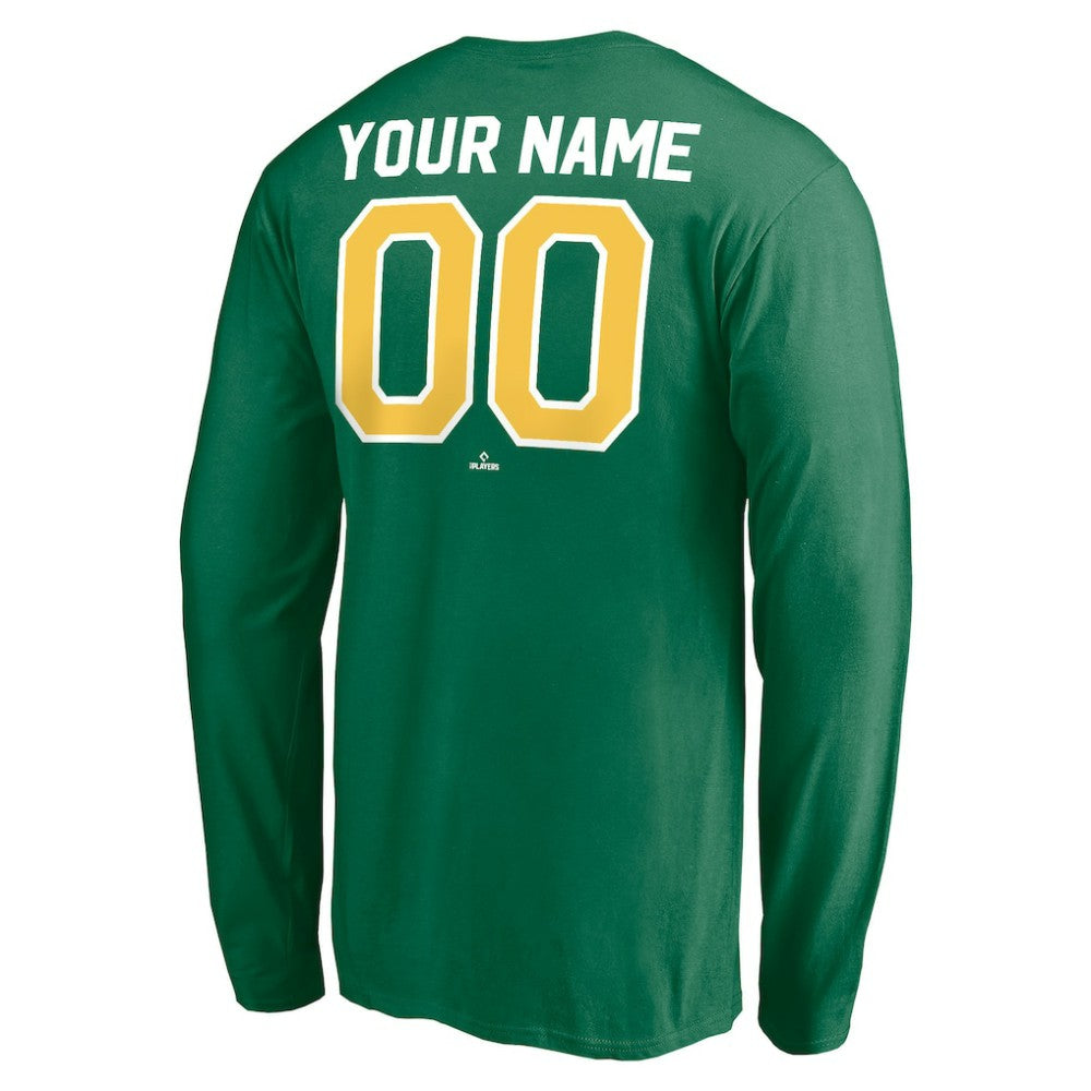 Athletics Personalized Cooperstown Collection Winning Streak Long Sleeve T-Shirt - Green