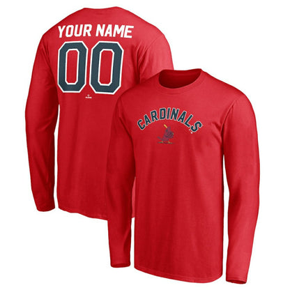 St. Louis Cardinals Personalized Cooperstown Collection Winning Streak Long Sleeve T-Shirt - Red