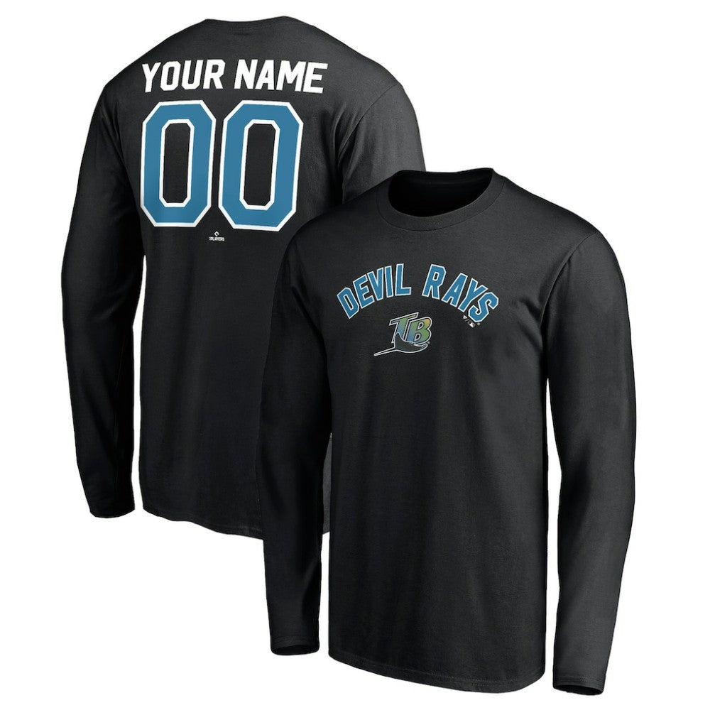 Tampa Bay Rays Personalized Cooperstown Collection Winning Streak Long Sleeve T-Shirt - Black