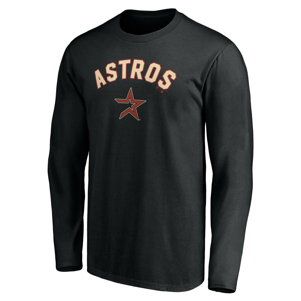 Houston Astros Personalized Cooperstown Collection Alternate Winning Streak Long Sleeve T-Shirt - Black