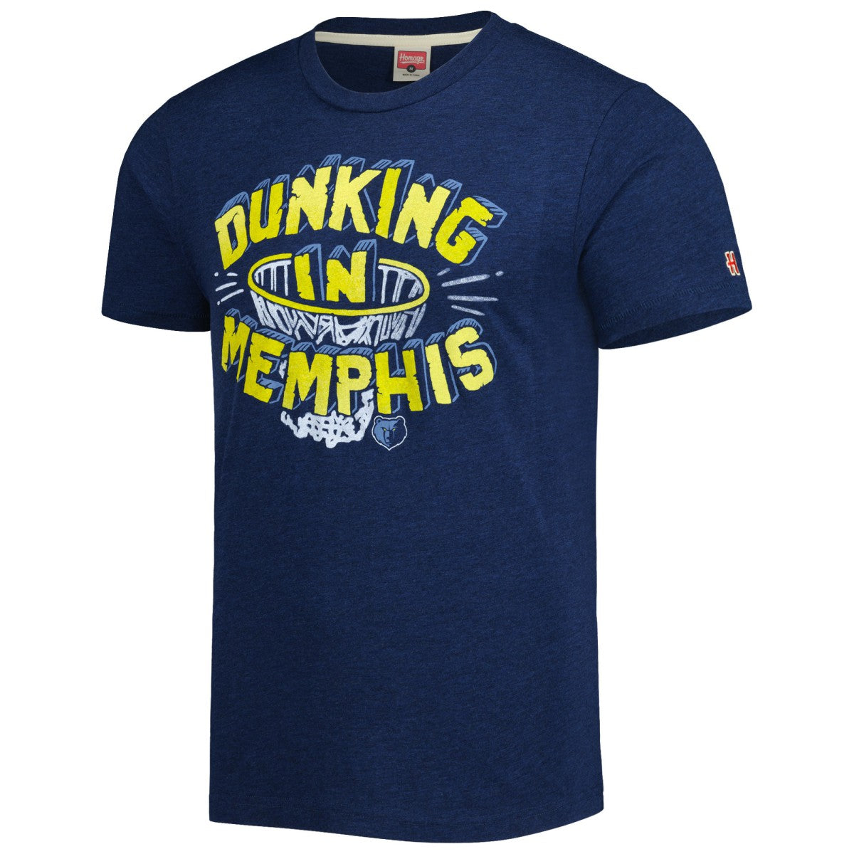 Memphis Grizzlies Homage Unisex Hometown Hyper Local Tri-Blend T-Shirt - Navy on sale