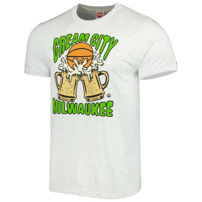 Milwaukee Bucks Homage Unisex Hometown Hyper Local Tri-Blend T-Shirt - Ash online