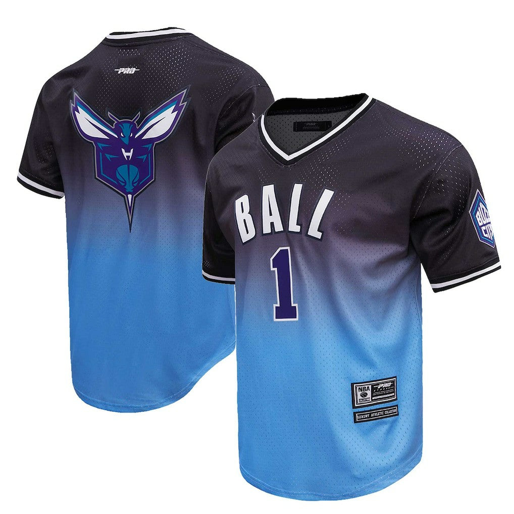 LaMelo Ball Charlotte Hornets Post Ombre Name & Number T-Shirt - Navy/Blue online