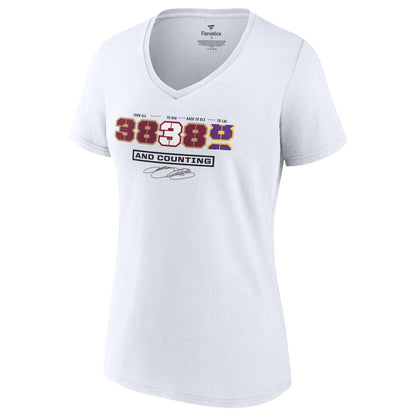 LeBron James Women's NBA All-Time Scoring Record Split Points V-Neck T-Shirt - White online