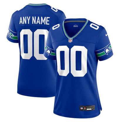 Seattle Seahawks Women's Throwback Custom Jersey - Royal | Nike sale