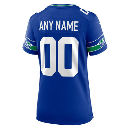 Seattle Seahawks Women's Throwback Custom Jersey - Royal | Nike sale
