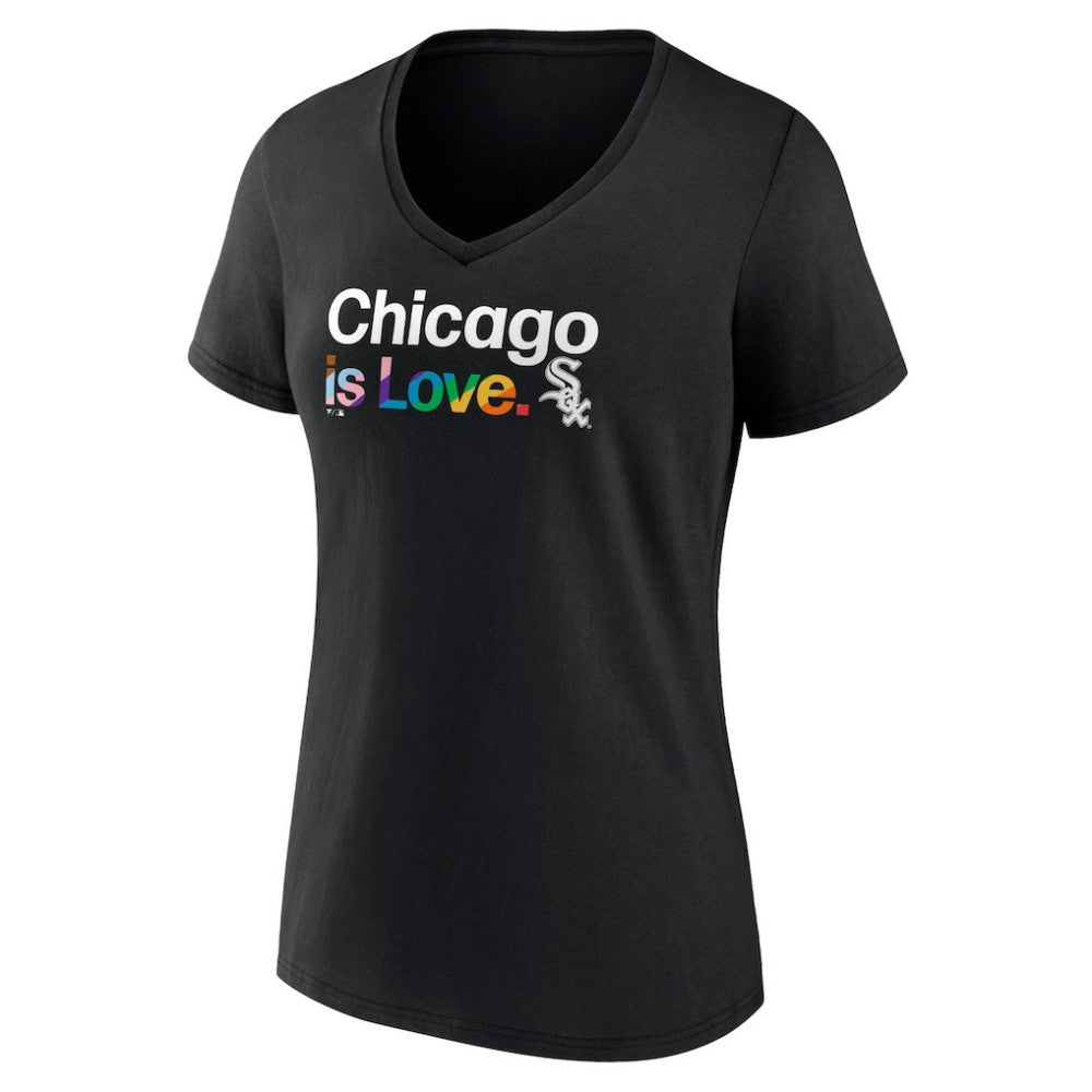 Chicago White Sox Women's City Pride V-Neck T-Shirt - Black