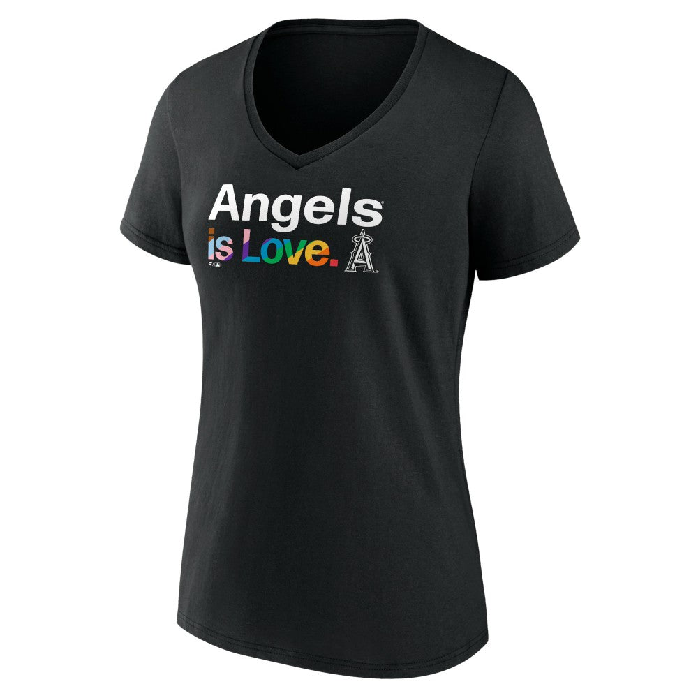 Los Angeles Angels Women's City Pride V-Neck T-Shirt - Black
