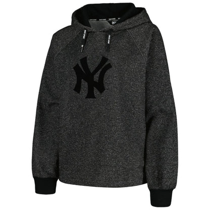 New York Yankees DKNY Sport Women's Debbie Dolman Raglan Pullover Hoodie - Black