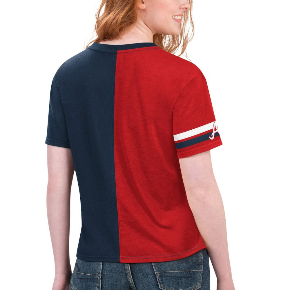 Atlanta Braves Starter Women's Power Move T-Shirt - Navy/Red