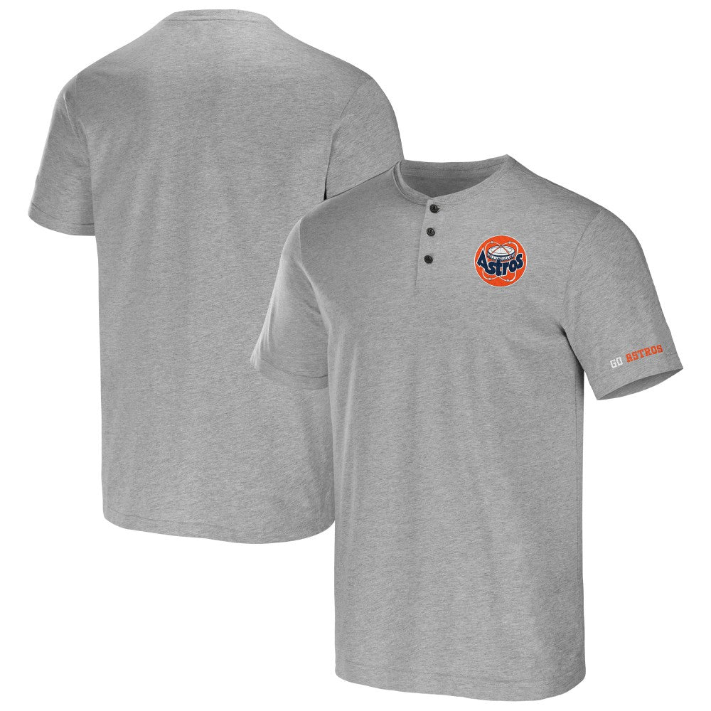 Houston Astros Darius Rucker Collection Henley T-Shirt - Heather Gray