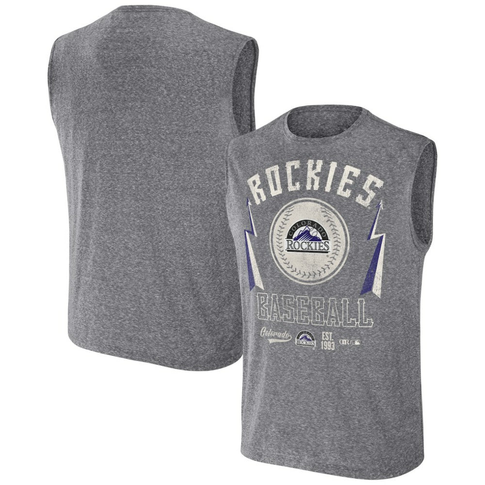 Colorado Rockies Darius Rucker Collection Relaxed-Fit Muscle Tank Top - Charcoal