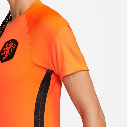 Netherlands Women's EC22 Home Soccer Jersey - Total Orange-Black