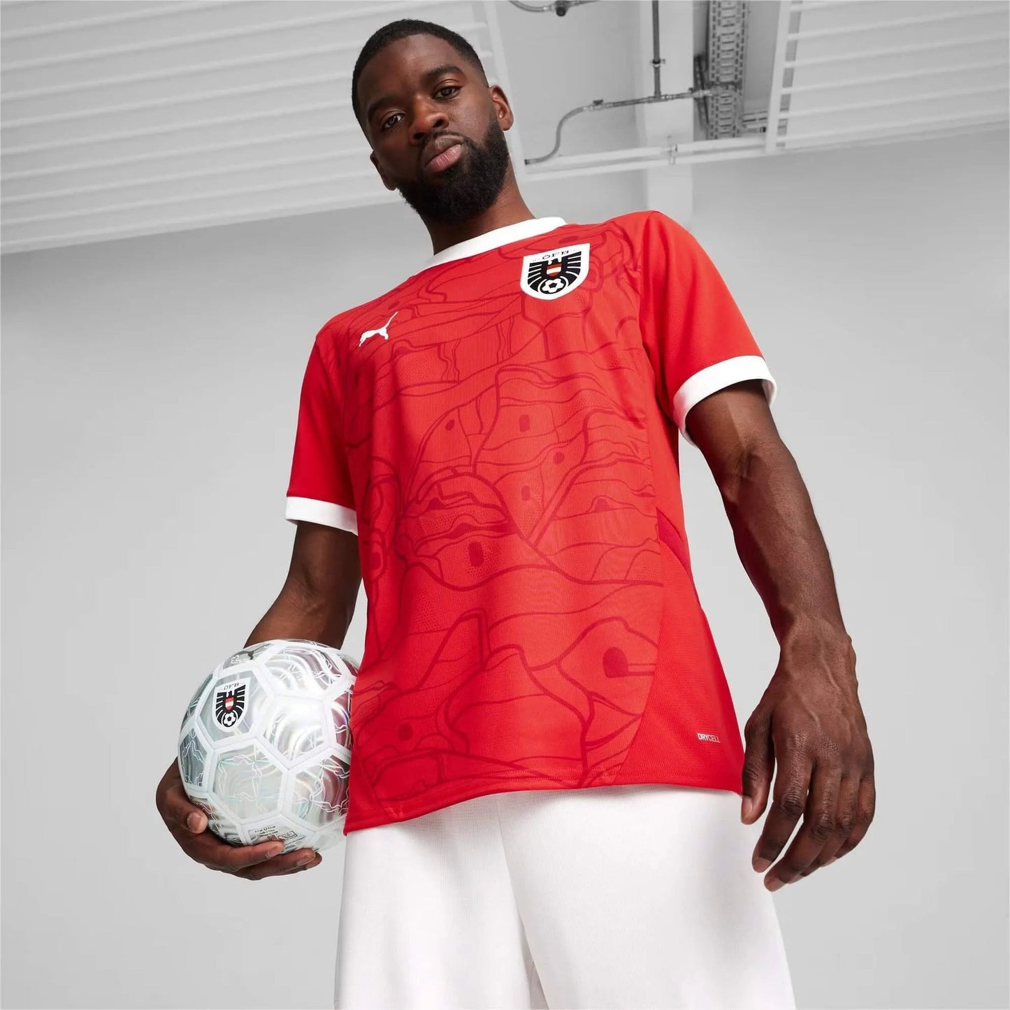 2024-25 Austria Men's Stadium Home Soccer Jersey