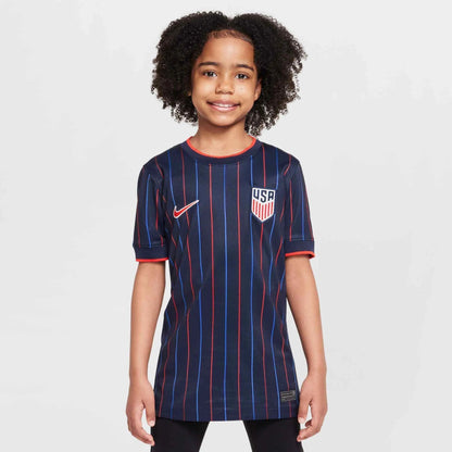 2025 USA Youth Stadium Away Soccer Jersey Obsidian/Challenge Red