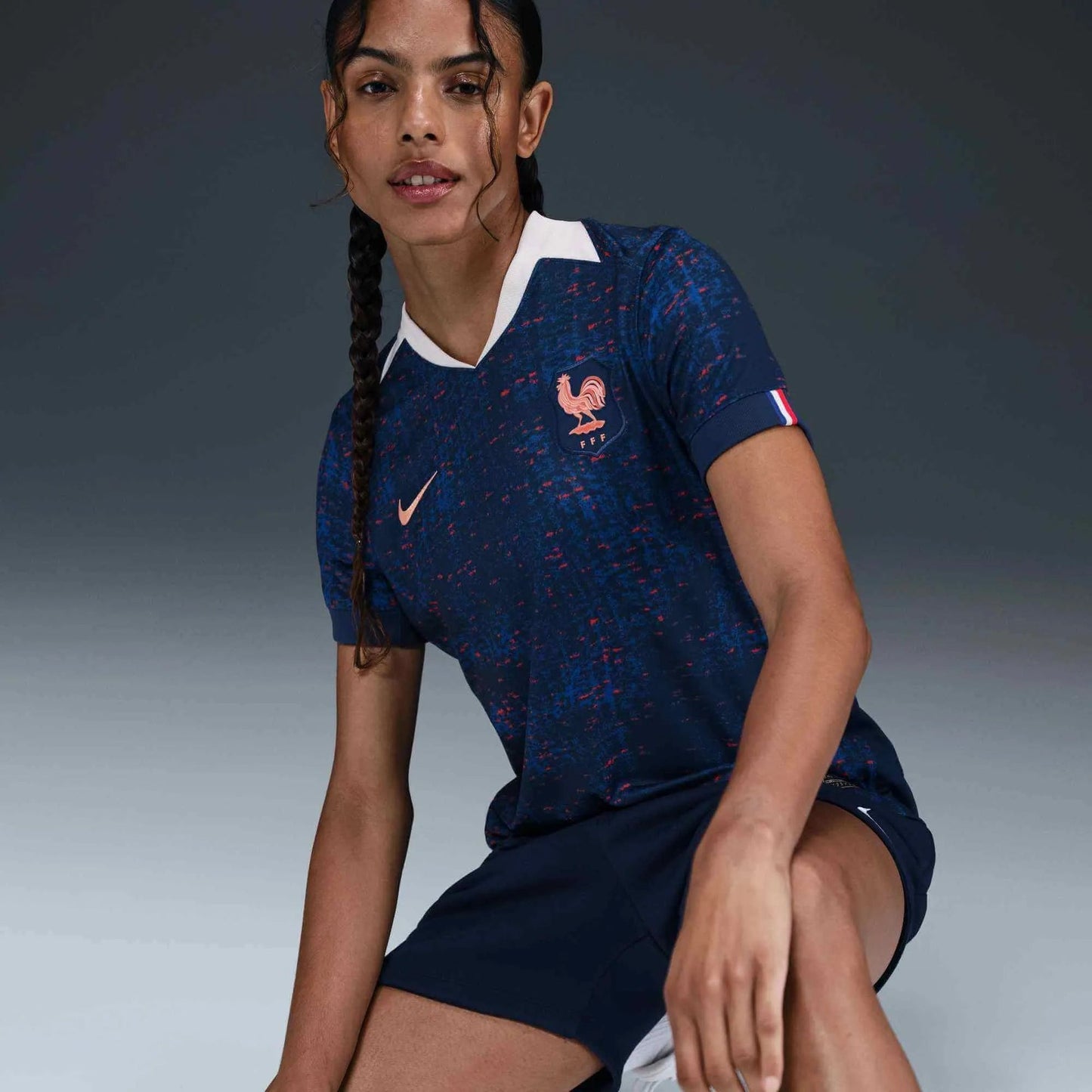 2025 France Women's Stadium Home Soccer Jersey Blue Void/Light Madder Root