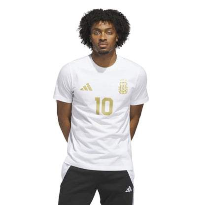 2026 Argentina Men's Messi Name And Number Tee White