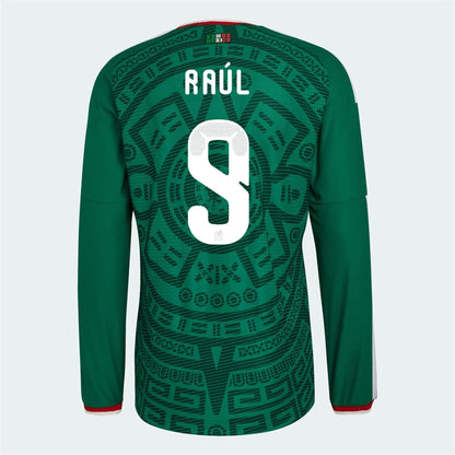 2026 Mexico Men's Authentic Home Long-Sleeve Soccer Jersey Bold Green