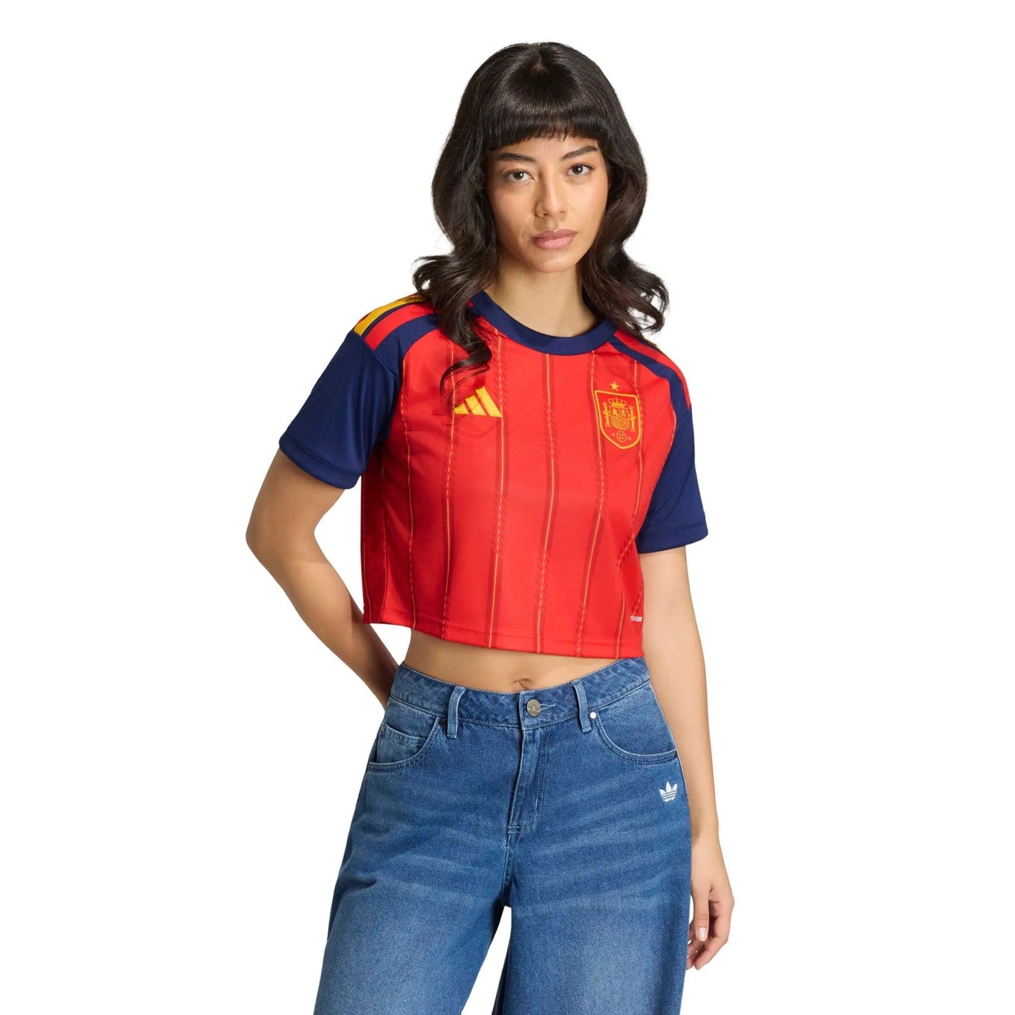 2026 Spain Women's Stadium Home Cropped Soccer Jersey Vivid Red