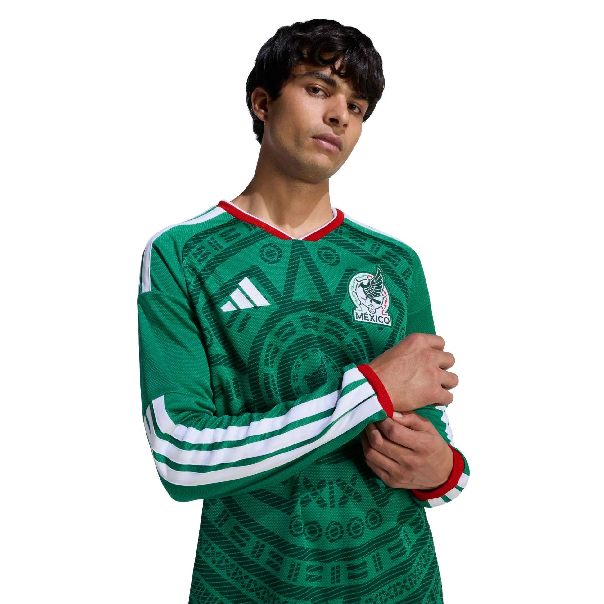 2026 Mexico Men's Stadium Home Long-Sleeve Soccer Jersey Bold Green
