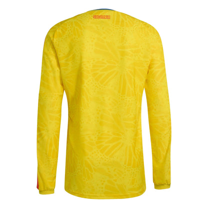 2026 Colombia Men's Authentic Home Long-Sleeve Soccer Jersey Impact Yellow