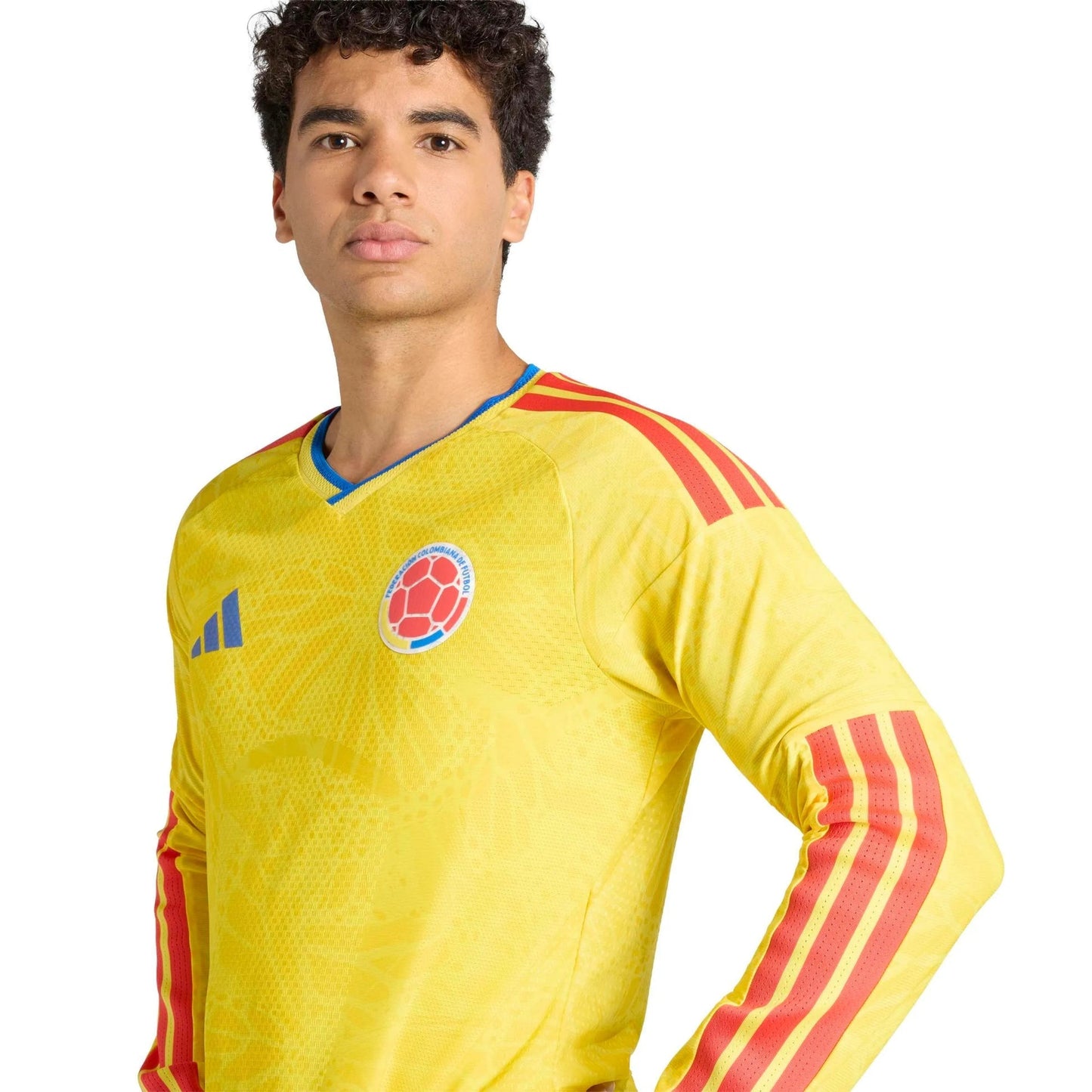 2026 Colombia Men's Authentic Home Long-Sleeve Soccer Jersey Impact Yellow