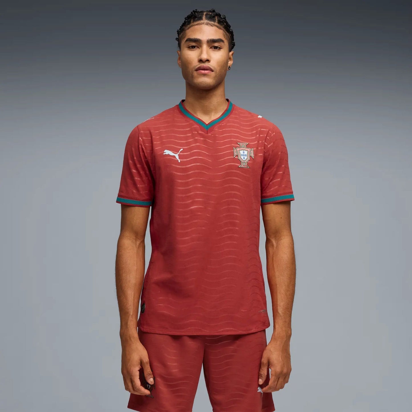 2026 Portugal Men's Authentic Home Soccer Jersey Club Red-Green Lagoon