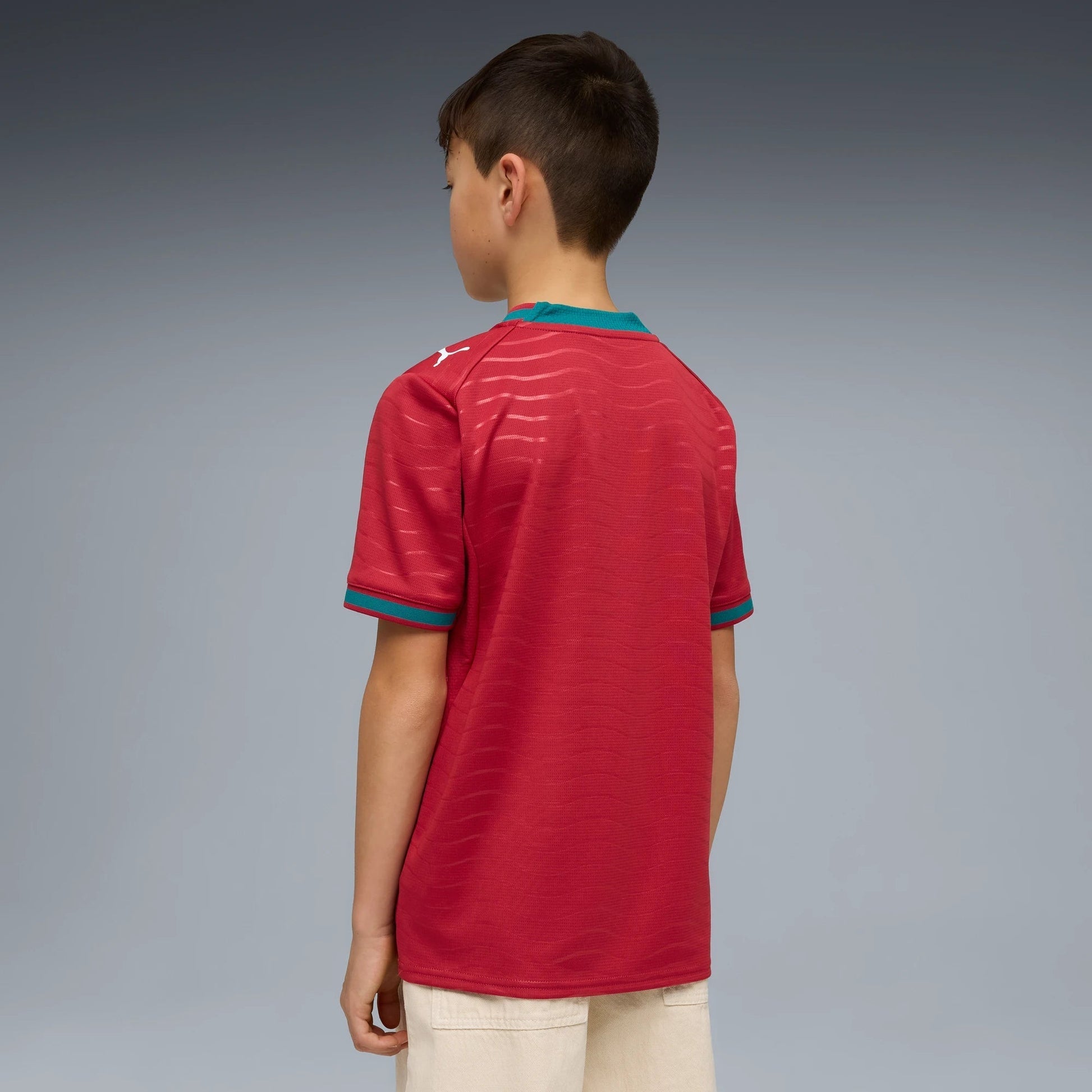 2026 Portugal Youth Stadium Home Soccer Jersey Club Red-Green Lagoon