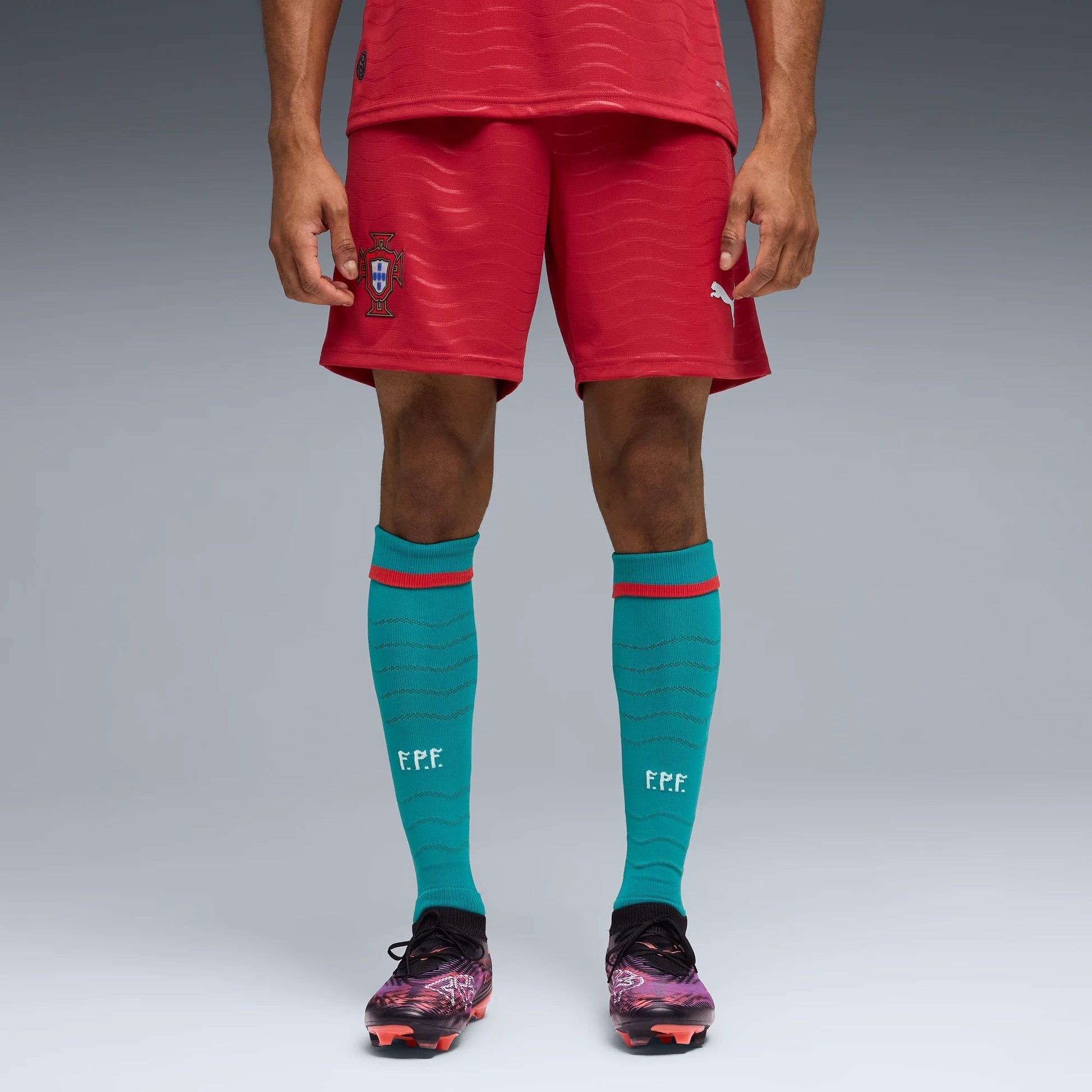 2026 Portugal Men's Stadium Home Shorts Club Red-Green Lagoon