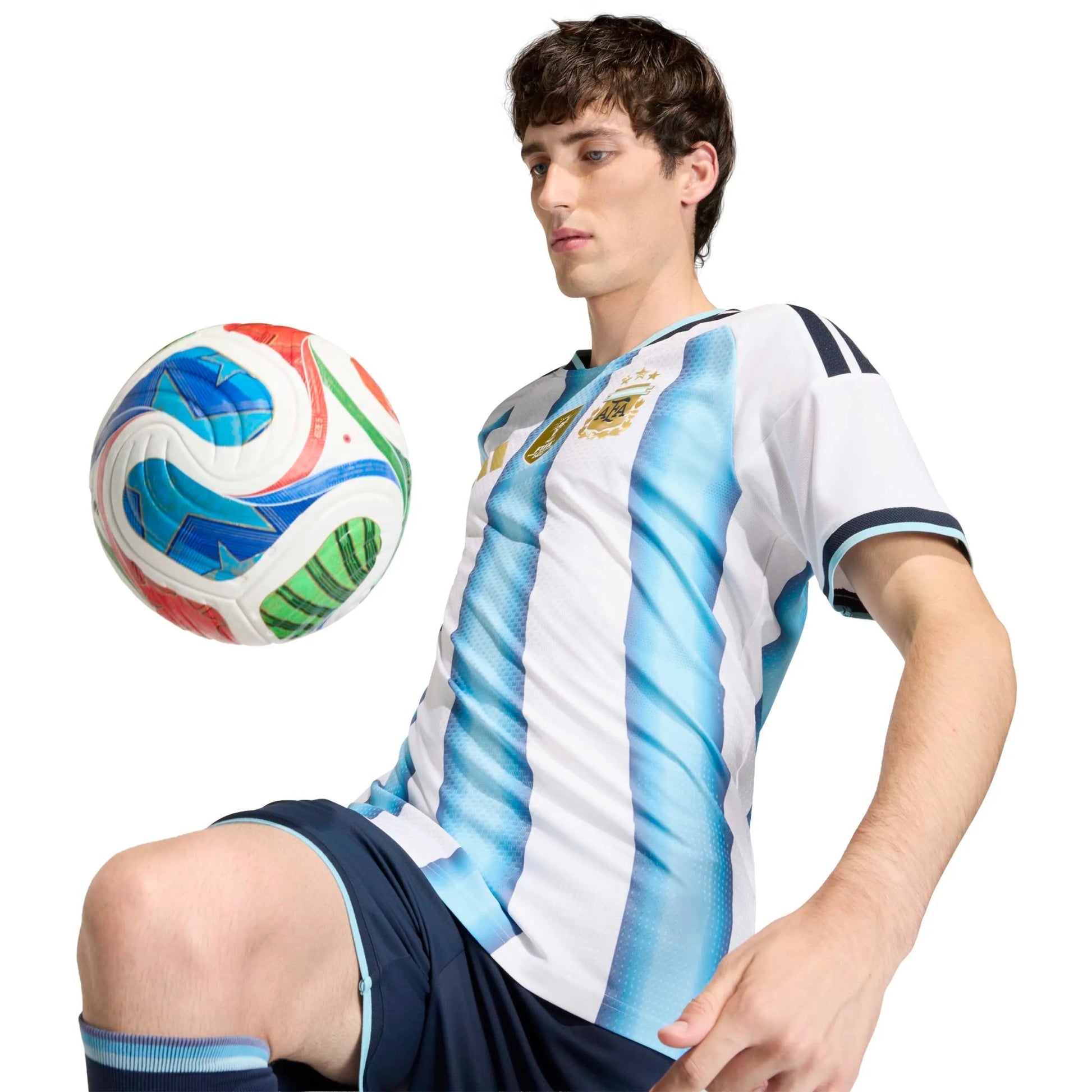 2026 Argentina Men's Authentic Home Soccer Jersey White / Icey Blue / Light Blue