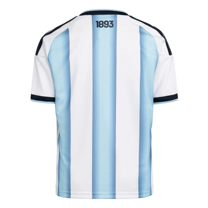 2026 Argentina Youth Stadium Home Soccer Jersey White / Icey Blue / Light Blue