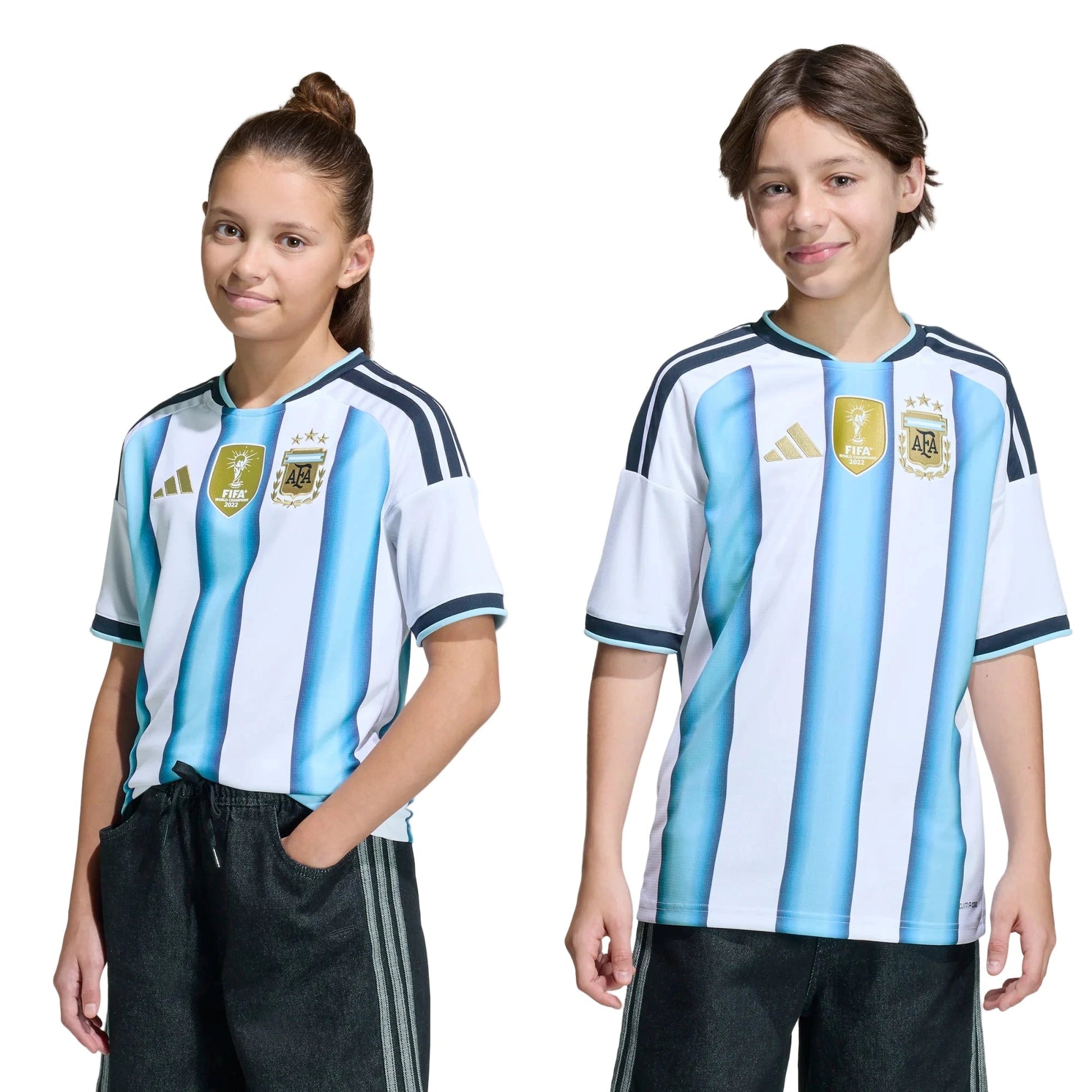 2026 Argentina Youth Stadium Home Soccer Jersey White / Icey Blue / Light Blue